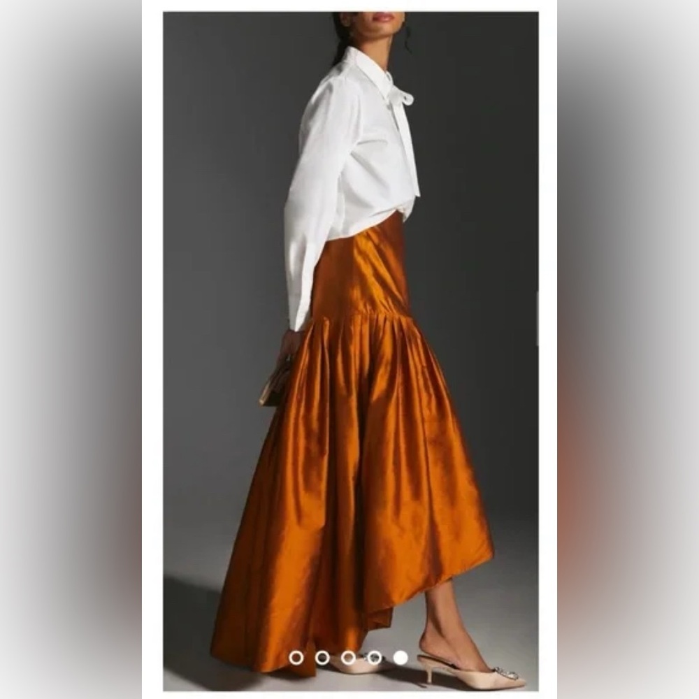 Anthropologie High Low Skirt in Rich Copper